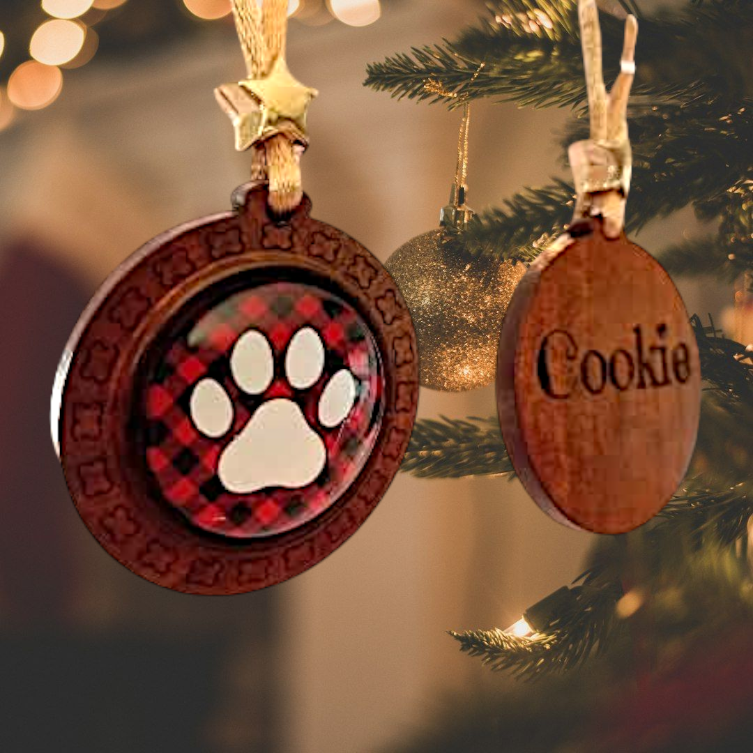 Boule de Noël plate à accrocher dans le sapin