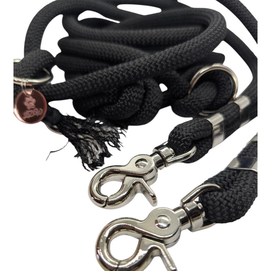 Laisse 3 points DOG EXPLORER Noire paracorde 10mm