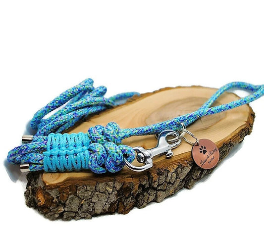 Laisse de wouf - Longe Mermaid Bleu 6mm - plusieurs longueurs