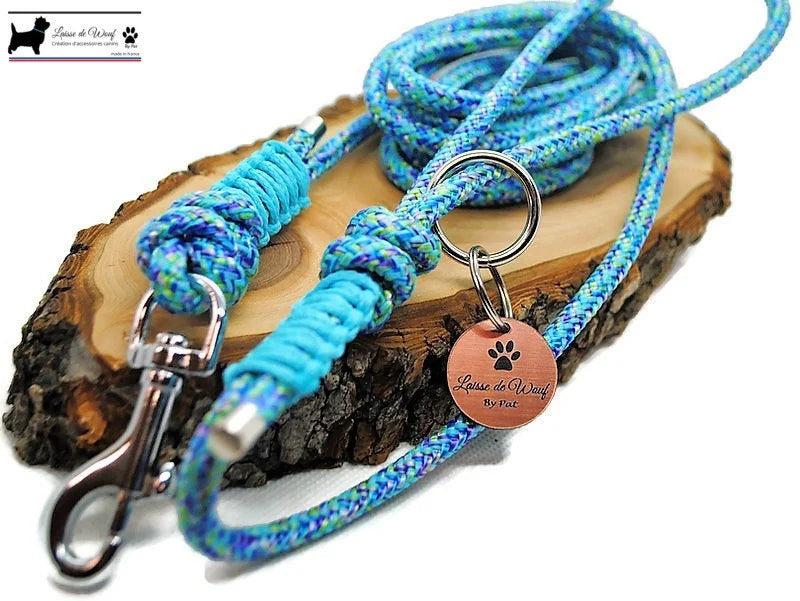 Laisse de wouf - Longe Mermaid Bleu 6mm - plusieurs longueurs