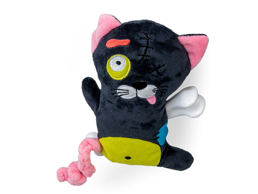 Jouet chien Scary chat avec os 17.5 cm