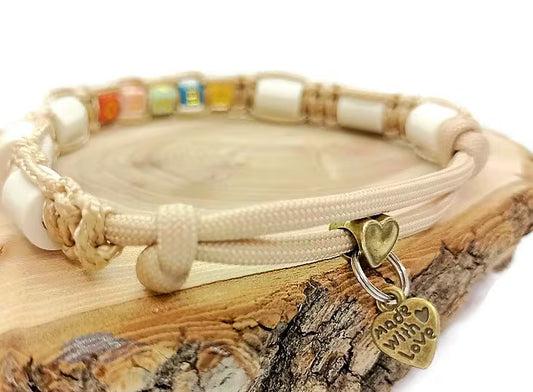 Collier réglable anti-tiques en céramique EM | Laissedewouf lettres multicolores