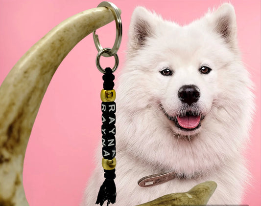 Pendentif personnalisé avec perle | Laisse de wouf