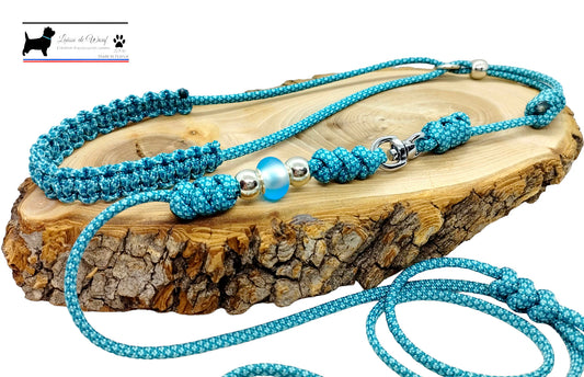 Laisse d'exposition canine Turquoise Diamond