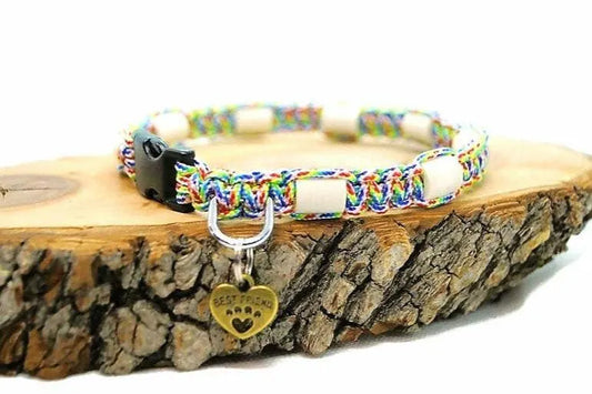 Collier anti-tiques pour chien en céramique EM | Laissedewouf Arc en ciel