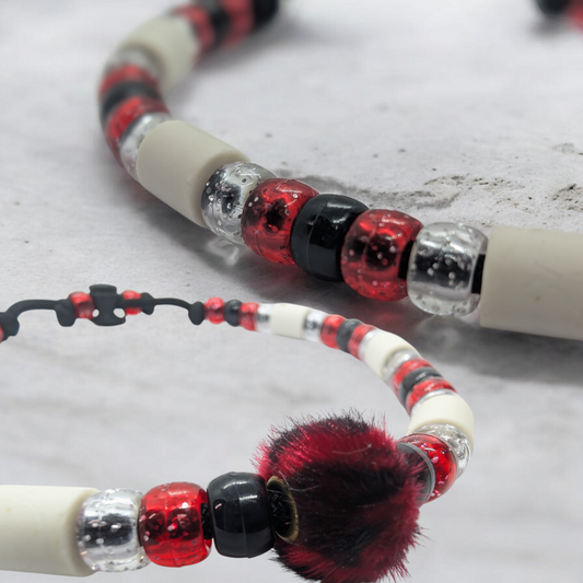 Collier Anti-Tiques Naturel en Céramique EM - Perles Rouges