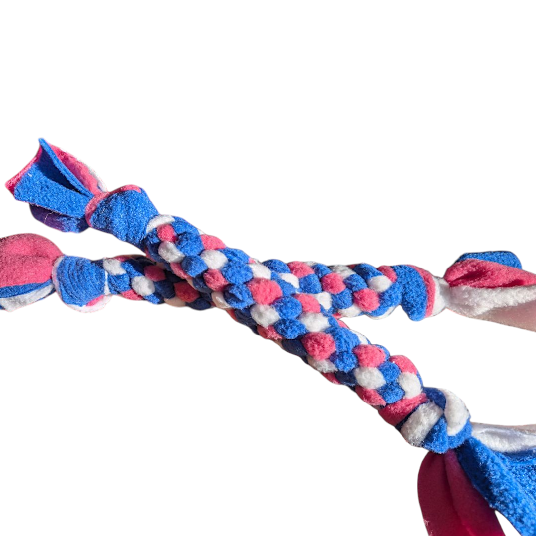 Tug polaire Bleu blanc rose pour chien