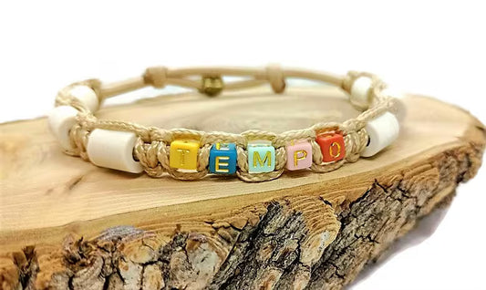 Collier réglable anti-tiques en céramique EM - LETTRES MULTICOLORES 1cm