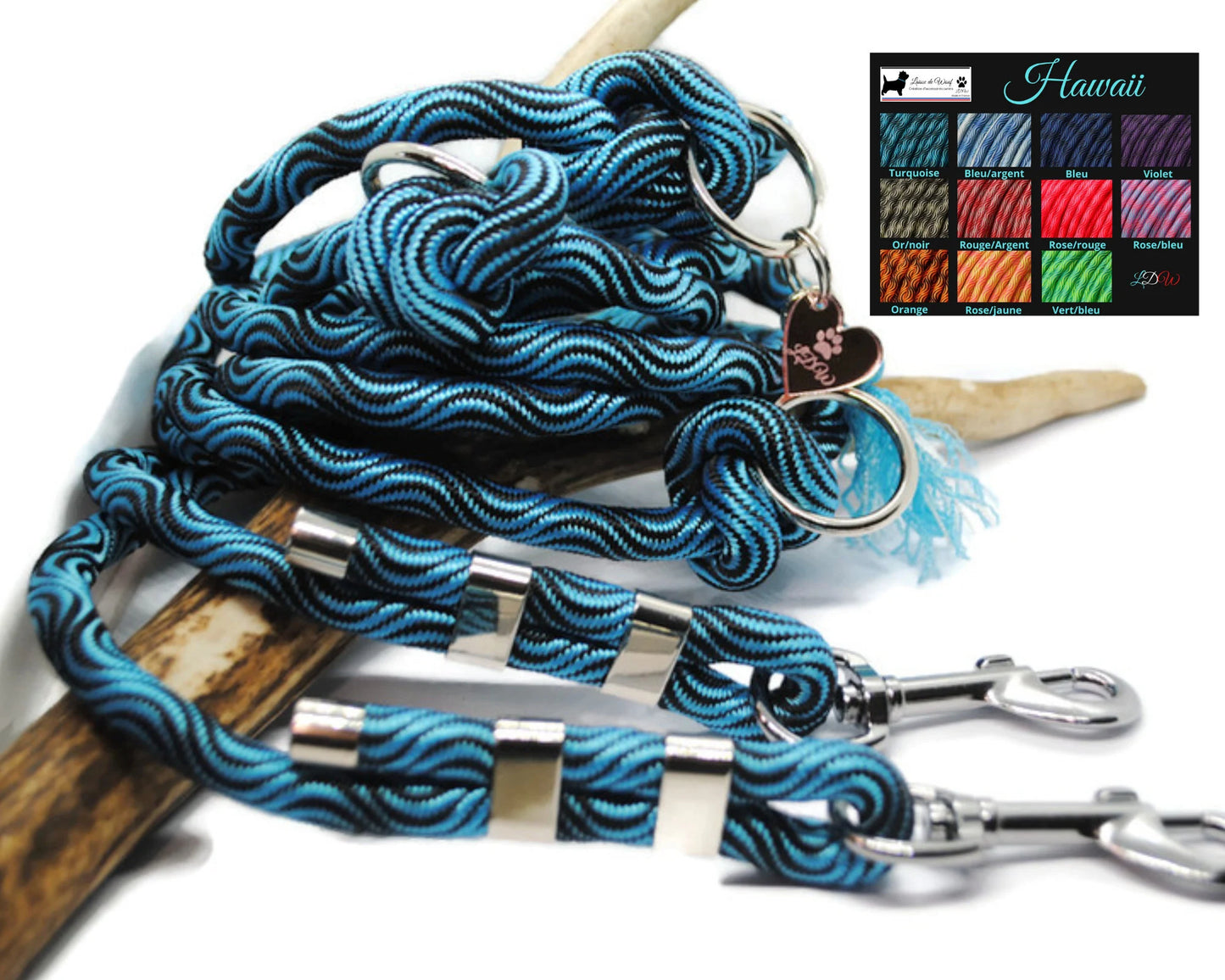 Laisse 3 points Multiposition | HAWAII | Laisse de wouf