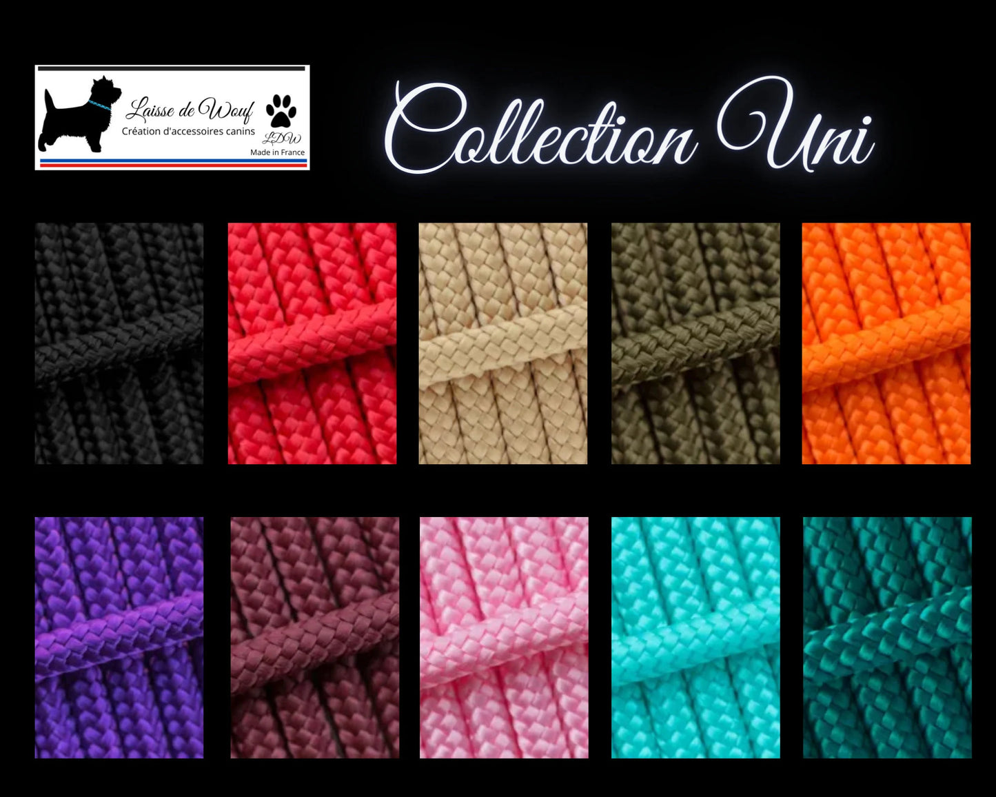 Laisse lasso corde 6mm ou 8mm Stop en Biothane | Laissedewouf