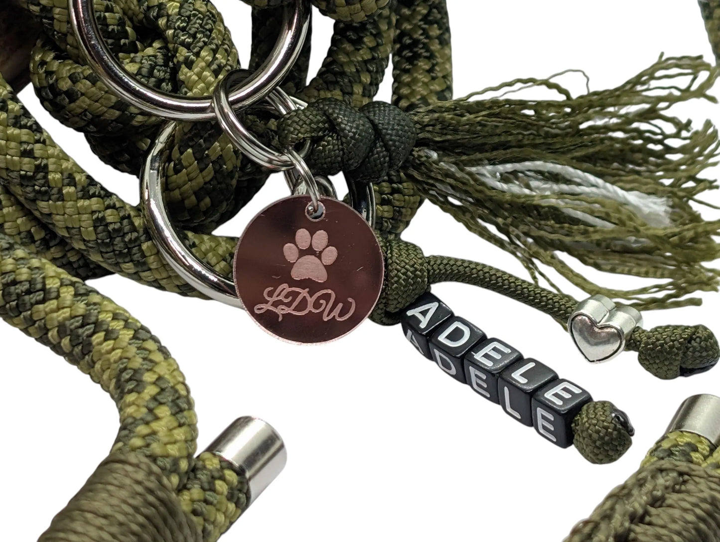 Dog leash | RANGER 3-point leash, khaki camouflage, 8mm paracord