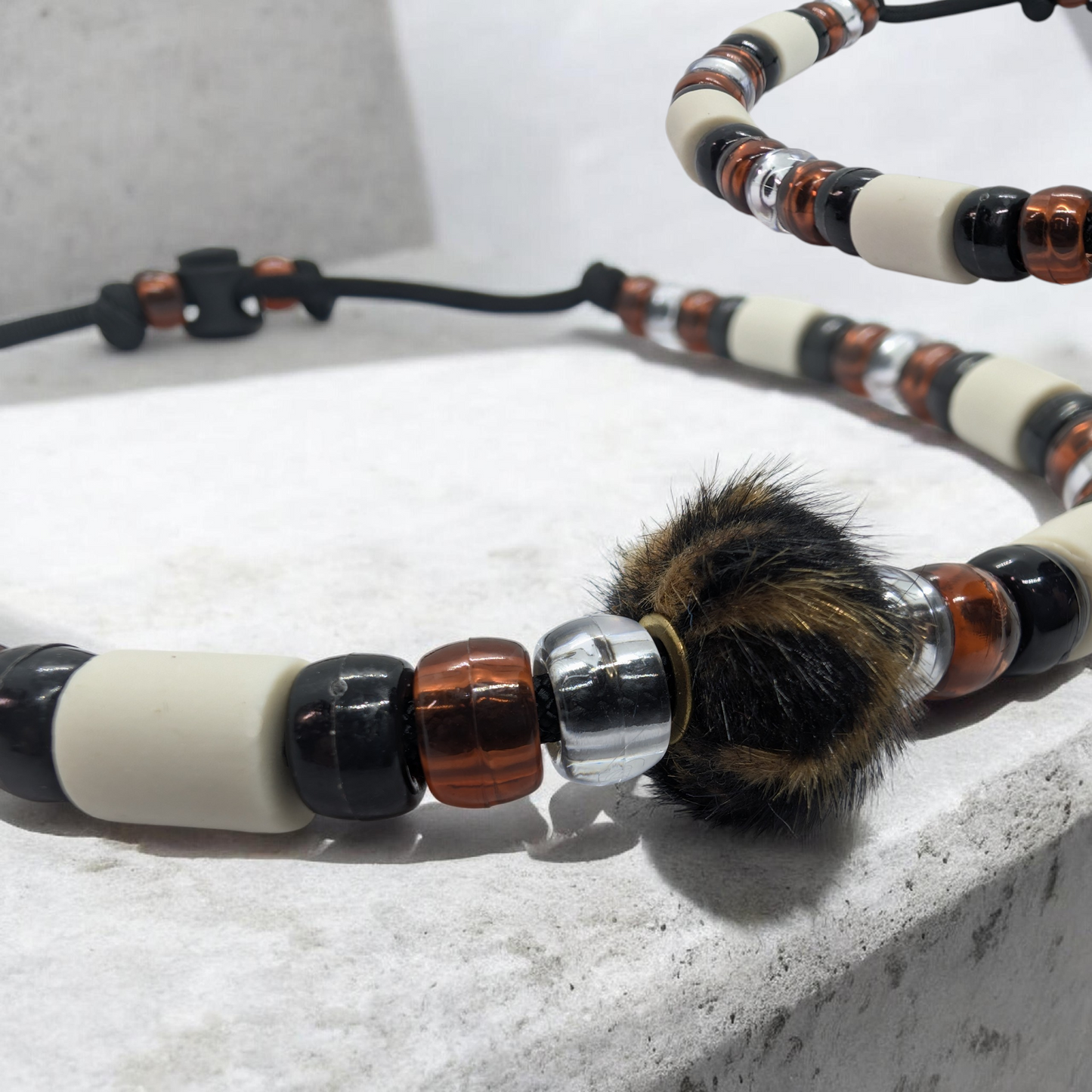 Collier Anti-Tiques Naturel en Céramique EM - Perles Marron