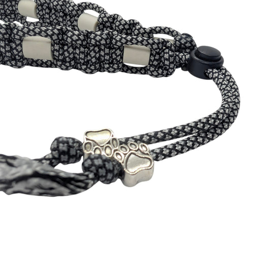 Collier réglable anti-tiques pour chien en céramique EM - Largeur 2cm Silver DIAMOND