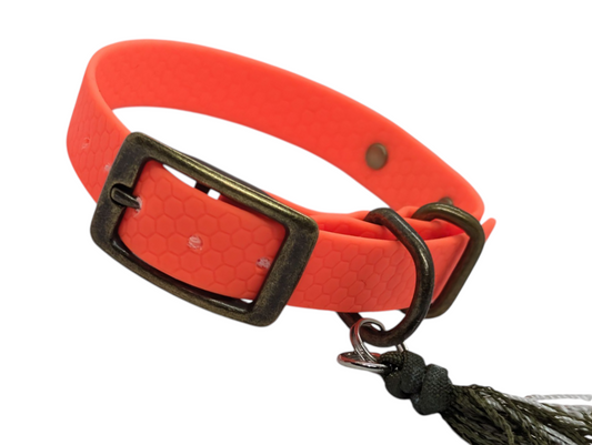 Baroudeur Collier pour chien | Hexa Orange 20mm | Laisse de Wouf