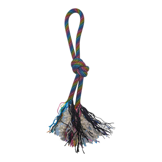 Jouet pour chien Corde à nœuds ARC-EN-CIEL 30cm