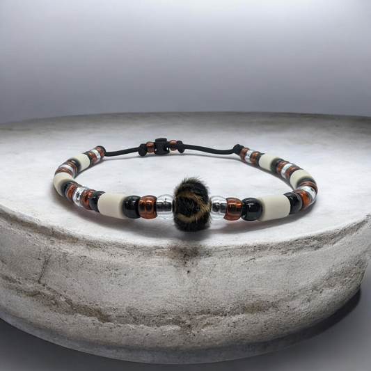 Collier Anti-Tiques Naturel en Céramique EM - Perles Marron