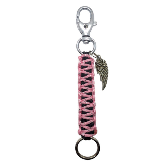 Porte-clés rose en paracorde