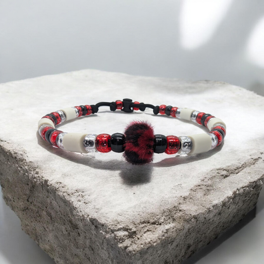 Collier Anti-Tiques Naturel en Céramique EM - Perles Rouges