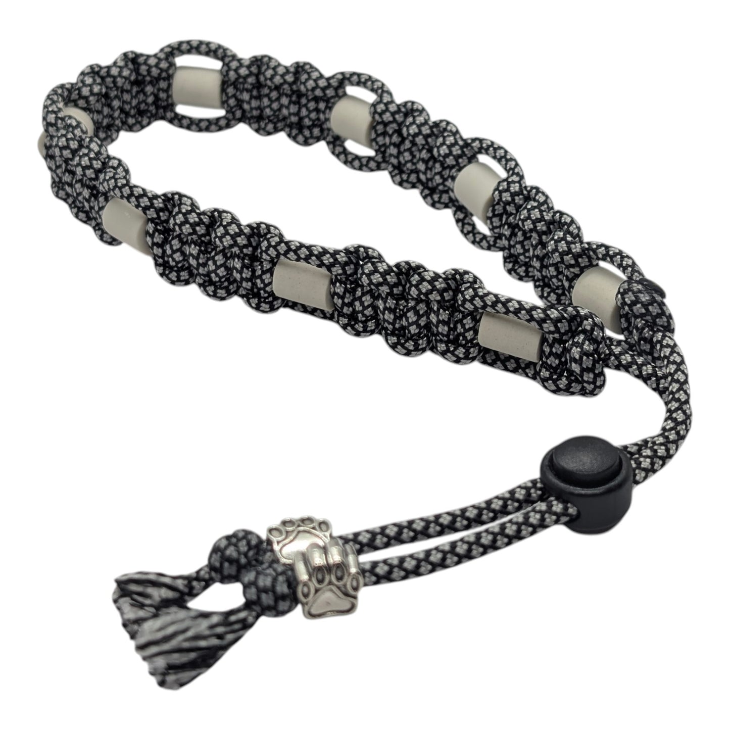 Collier réglable anti-tiques en céramique EM - Largeur 2cm Silver DIAMOND