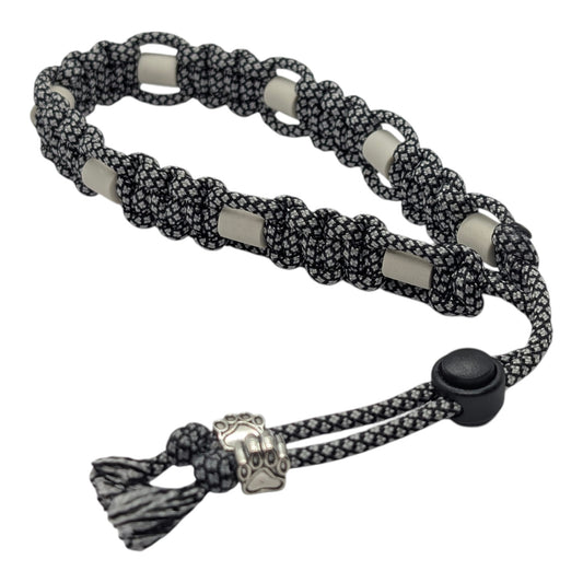 Collier réglable anti-tiques pour chien en céramique EM - Largeur 2cm Silver DIAMOND